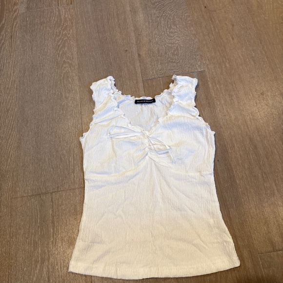 Brandy Melville white tank top with bow one size - Picture 1 of 4